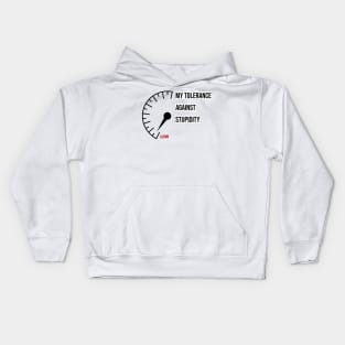 My tolerance against stupidity Kids Hoodie